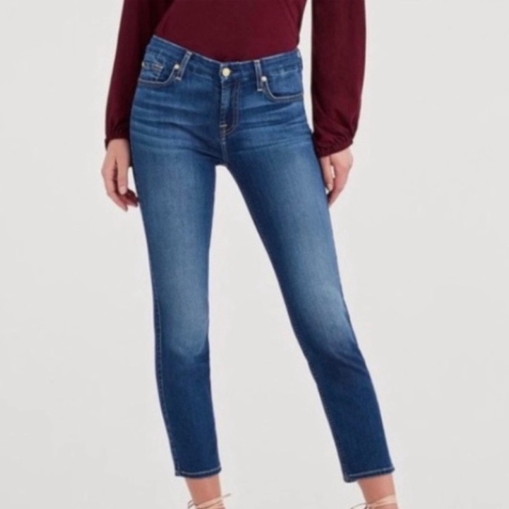 7 For All Mankind 7FAM B(air) Kimmie Crop Blue Jeans Size 24 NWOT